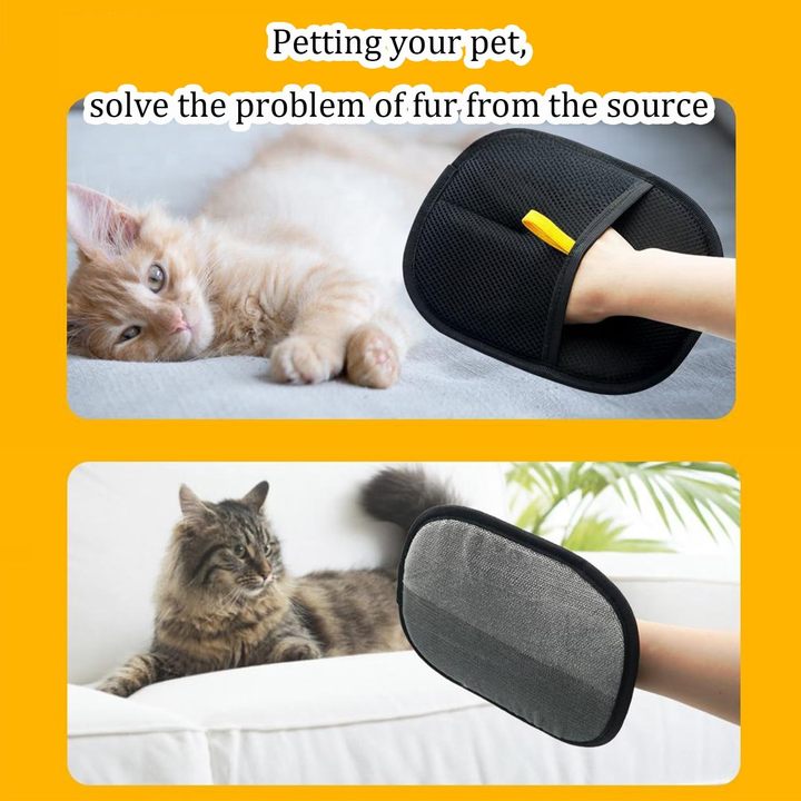 High Quality Double-Sided Pet Grooming Gloves Pet Hair Removal Tool for Clothes Furniture Dogs Cats Factory Price Reusable Lint
