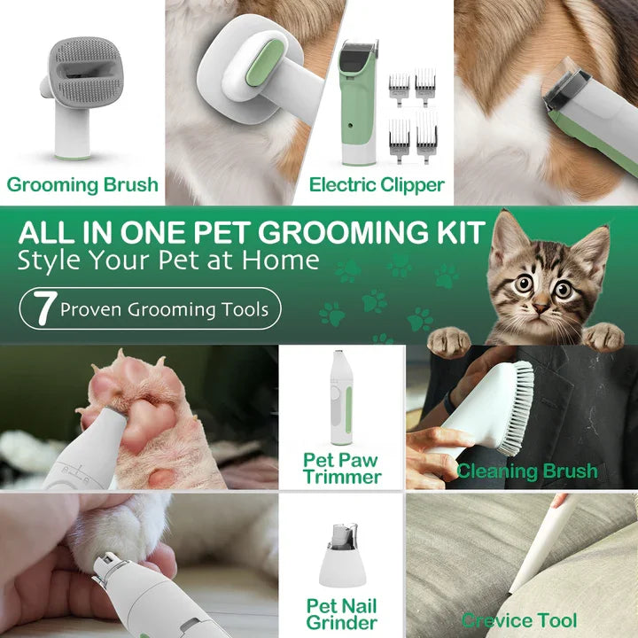 AIRROBO USA Ship Pet Grooming Kits Cat Hair Remover Brush Comb Dog Nail Clipper Grinder Tool for Pet Cleaning Grooming Products - My Store
