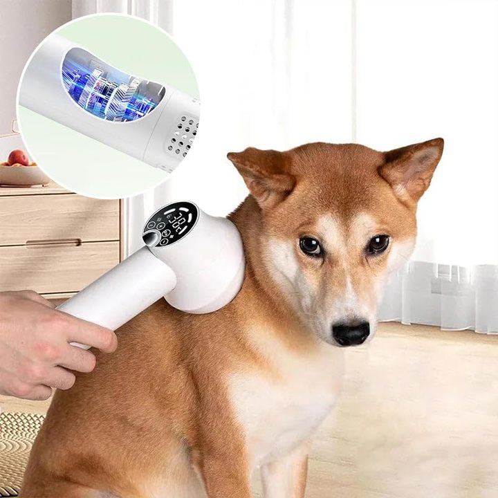 2025 New Design Lightweight Portable LED Smart Quiet Pet Comb Handheld Blow Comb Pet Comb Cat Dog Two-in-one Grooming Supplies
