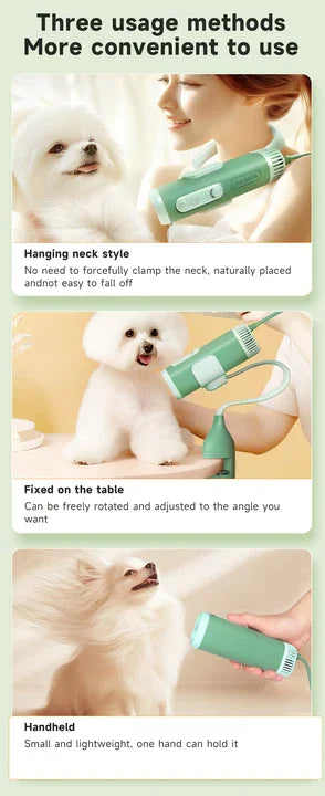 Secador de Pelo para Mascotas, Máquina Sopladora de Agua, Secador de Pelo para Mascotas con Soporte de Escritorio, Cuello Colgante, Manos Libres - My Store