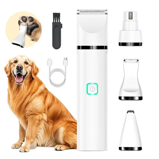 Portable 4-in-1 Cordless Electric Ceramic Blade Dog Nail Grinder Hair Grooming Small Pets Clippers Trimmer - My Store